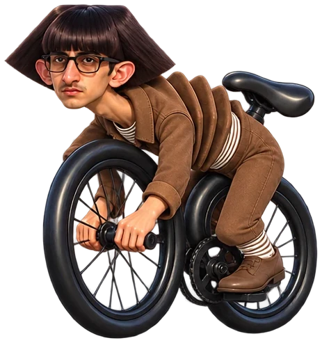 Frankbike folded into a tight racing tuck